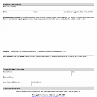 TX HHS Form 3947. Specialized Telecommunications Assistance Program (STAP) Request for New Authorized Equipment