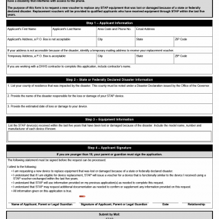 TX HHS Form 3948. DHHS & STAP Request for Replacement Equipment Because of a State or Federally Declared Disaster