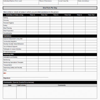 TX HHS Form 4118. Respite Service Delivery Log