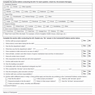 TX HHS Form 4719. Fire Drill Report