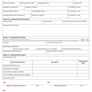 TX HHS Form 4807-D. Action Taken on Hearing Decision