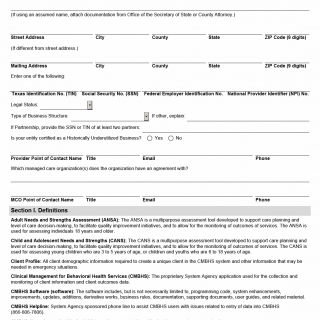 TX HHS Form 5007. CMBHS Access Request and User Agreement