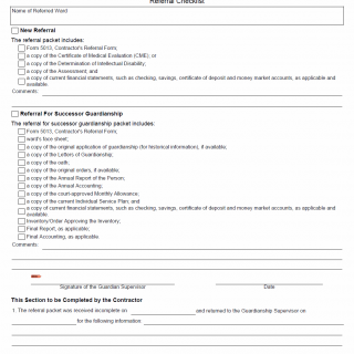 TX HHS Form 5156. Referral Checklist