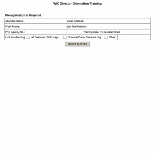 TX HHS Form 5301. WIC Director Orientation Training Registration