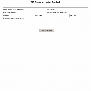 TX HHS Form 5302. WIC General Information Feedback