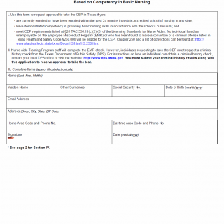 TX HHS Form 5513-NATCEP. Request to Take the Competency Evaluation Program (CEP) Based on Competency in Basic Nursing Skills as an RN/LVN Student