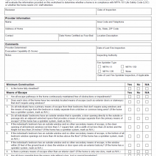 TX HHS Form 5605. Life Safety Code Overview Worksheet