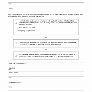 TX HHS Form 5606. Life Safety Code Certification