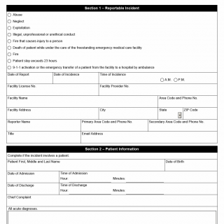 TX HHS Form 6104. Freestanding Emergency Medical Care Facility Incident Report TX HHS Form 6104. Freestanding Emergency Medical Care Facility Incident Report