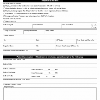 TX HHS Form 6105. Hospital Facility Incident Report TX HHS Form 6105. Hospital Facility Incident Report