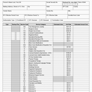 TX HHS Form 6500. DBMD and CFC Individual Plan of Care (IPC)