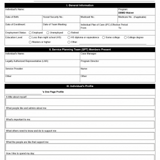 TX HHS Form 6501. Individual Program Plan