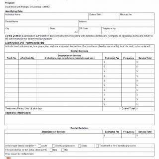 TX HHS Form 6504. Prior Authorization for Dental Services