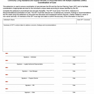 TX HHS Form 6509. CLASS/DBMD Coordination of Care