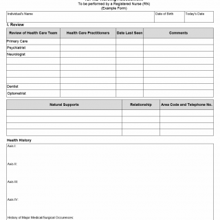 TX HHS Form 8006. ICF/IID Comprehensive Nursing Assessment (Example Form)