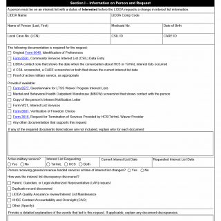 TX HHS Form 8571. Request to Change Interest List Information for Home  and Community-based Services (HCS) or Texas Home Living (TxHmL)