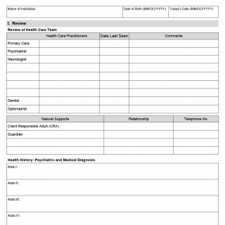 TX HHS Form 8584. Nursing Comprehensive Assessment