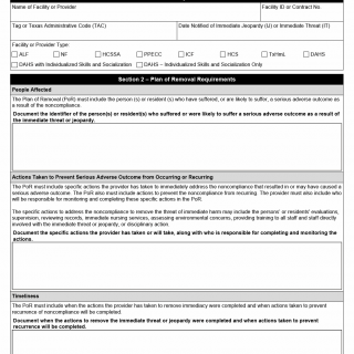TX HHS Form 8600. Plan of Removal Provider Template