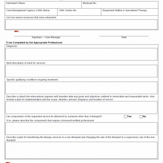TX HHS Form 8606-A. Therapy Justifications – Attachment to IPP