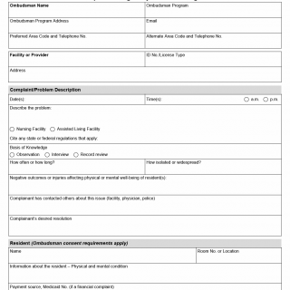 TX HHS Form 8609. State Long-Term Care Ombudsman Program Complaint for Regulatory Services Investigation