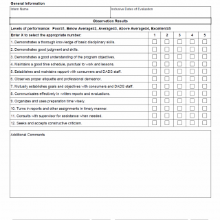 TX HHS Form 8637. Internship Performance Evaluation