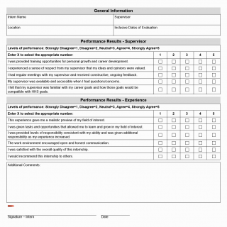 TX HHS Form 8660. Performance Evaluation of Internship/Practicum Supervisor and Overall Experience