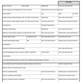 TX HHS Form 8665. Person-Directed Plan