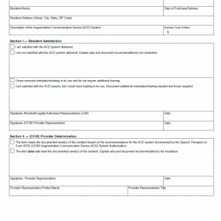 TX HHS Form 8729. ICF/IID ACD Delivery and Completion of Purchase Confirmation