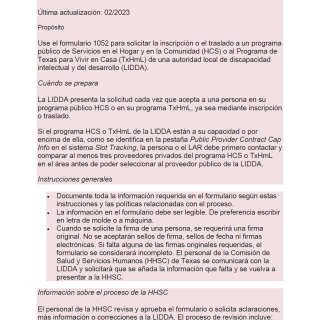 TX HHS Form 1052. Public Provider Choice Request TX HHS Form 1052. Public Provider Choice Request