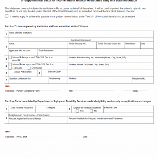 TX HHS Form H0090-I. Notice of Admission. Departure. Readmission or Death of an Applicant/Recipient of Supplemental Security Income and/or Medical Assistance Only in a State Institution