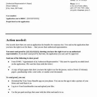 TX HHS Form H1004. Cover Letter – Authorized Representative Not Verified TX HHS Form H1004. Cover Letter – Authorized Representative Not Verified