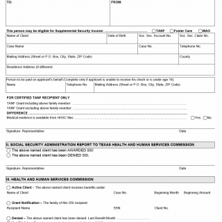TX HHS Form H1016. Supplemental Security Income Referral