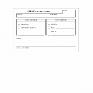 TX HHS Form H1040-C. Change Suspense File Card