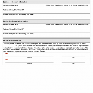 TX HHS Form H1057. Declaration of Informal Marriage