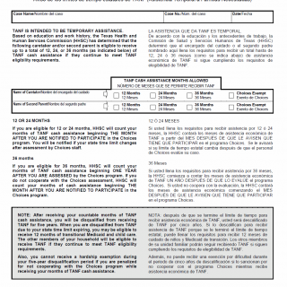 TX HHS Form H1076-A. Notice of TANF State Time Limits