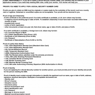 TX HHS Form H1106-A. Proofs You Need to Apply for a Social Security Number Card