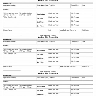 TX HHS Form H1120. Medical Bills Transmittal