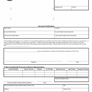 TX HHS Form H1133. Account Verification TX HHS Form H1133. Account Verification