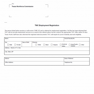TX HHS Form H1163. TWC Employment Registration TX HHS Form H1163. TWC Employment Registration