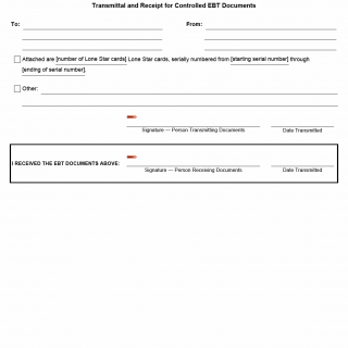 TX HHS Form H1177. Transmittal and Receipt for Controlled EBT Documents TX HHS Form H1177. Transmittal and Receipt for Controlled EBT Documents