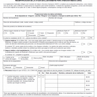 TX HHS Form H1200-A. Medical Assistance Only (MAO) Recertification
