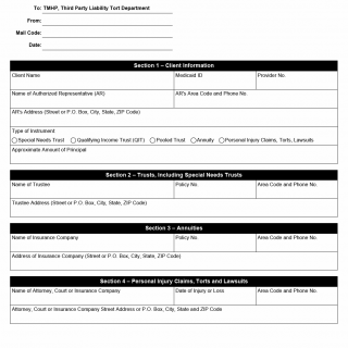 TX HHS Form H1210. Subrogation for Trusts. Annuities and Court Settlements