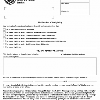 TX HHS Form H1232. Notification of Ineligibility