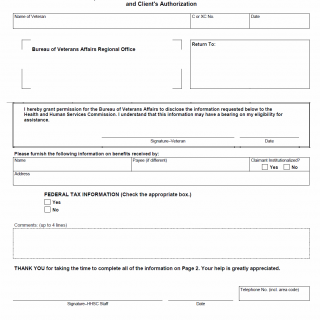 TX HHS Form H1240-FTI. Request for Information from Bureau of Veterans Affairs and Client's Authorization - FTI TX HHS Form H1240-FTI. Request for Information from Bureau of Veterans Affairs and Client's Authorization - FTI