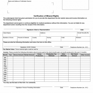 TX HHS Form H1242. Verification of Mineral Rights
