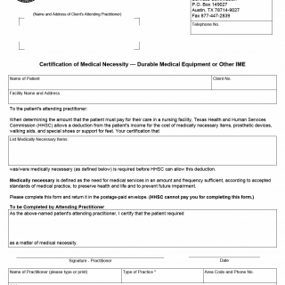 TX HHS Form H1263-A. Certification of Medical Necessity - Durable Medical Equipment or Other IME TX HHS Form H1263-A. Certification of Medical Necessity - Durable Medical Equipment or Other IME