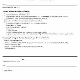TX HHS Form H1267. Short-term Medicaid Notice вЂ“ Not Approved
