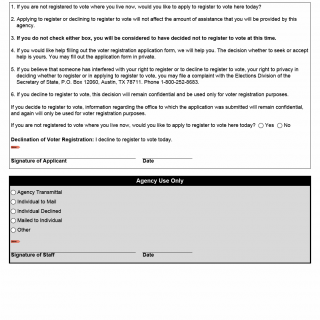 TX HHS Form H1350. Opportunity to Register to Vote TX HHS Form H1350. Opportunity to Register to Vote
