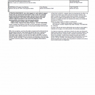 TX HHS Form H1710. Payment Identification