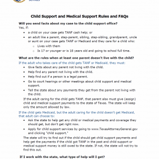 TX HHS Form H1712. Explanation of Child. Medical Support. Family Violence and Good Cause TX HHS Form H1712. Explanation of Child. Medical Support. Family Violence and Good Cause